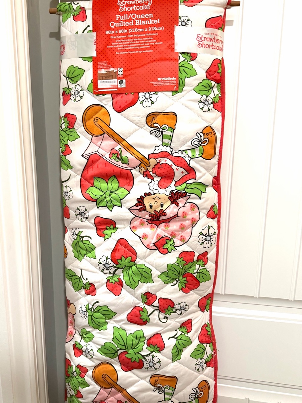 NEW Strawberry Shortcake Full/Queen Reversible Quilted Blanket Comforter 86 x 86